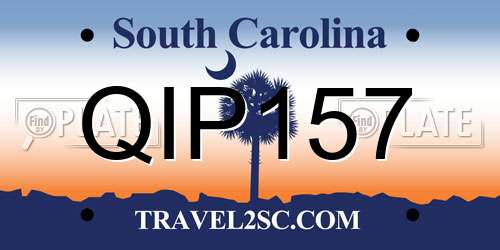 QIP157 South Carolina License Plate