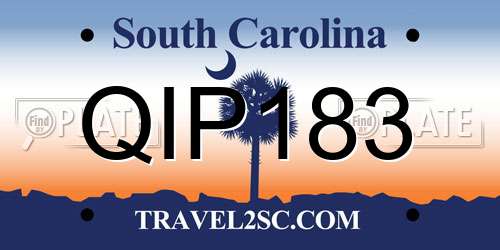 QIP183 South Carolina License Plate