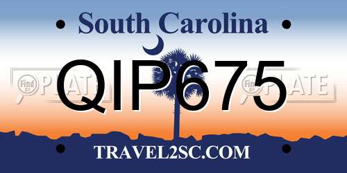 QIP675 South Carolina License Plate