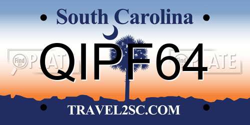QIPF64 South Carolina License Plate