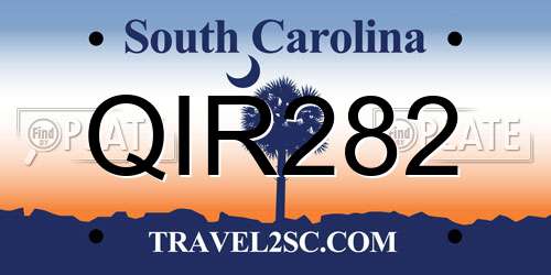 QIR282 South Carolina License Plate