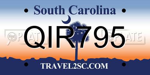QIR795 South Carolina License Plate