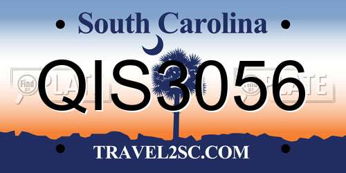 QIS3056 South Carolina License Plate