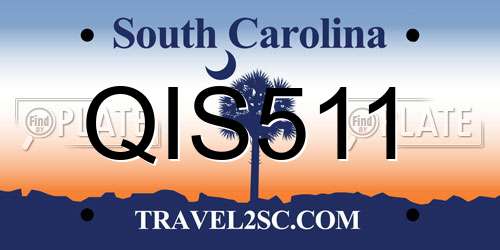 QIS511 South Carolina License Plate