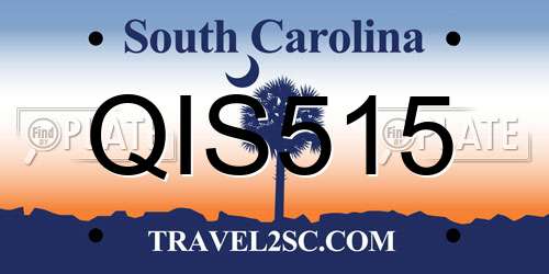 QIS515 South Carolina License Plate