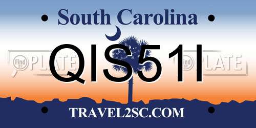 QIS51I South Carolina License Plate