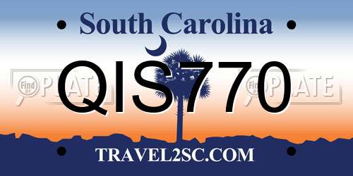 QIS770 South Carolina License Plate