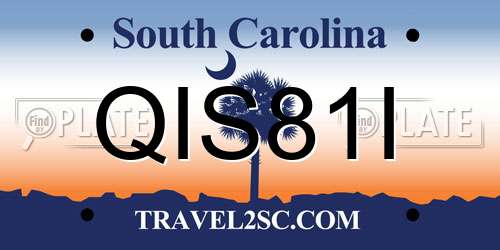 QIS81I South Carolina License Plate