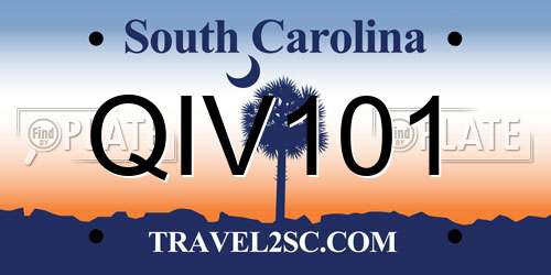 QIV101 South Carolina License Plate