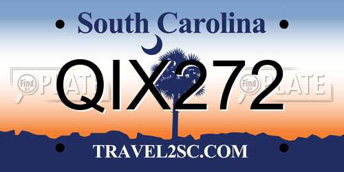 QIX272 South Carolina License Plate