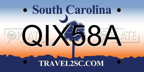 QIX58A South Carolina License Plate