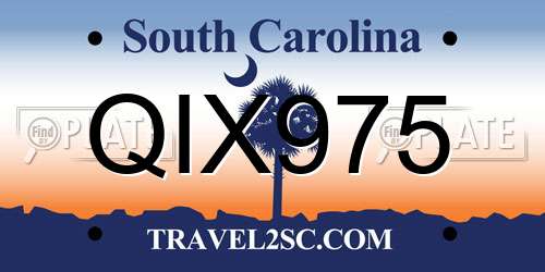 QIX975 South Carolina License Plate