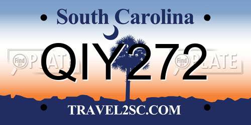 QIY272 South Carolina License Plate