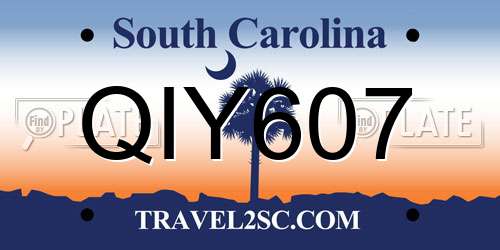 QIY607 South Carolina License Plate