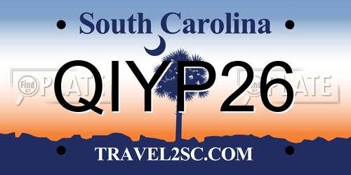 QIYP26 South Carolina License Plate