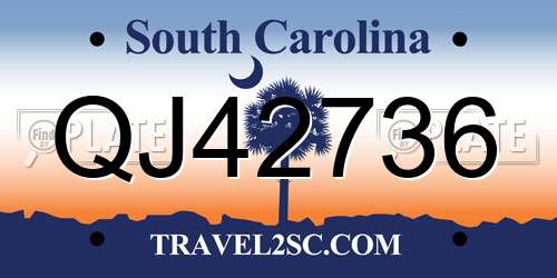 QJ42736 South Carolina License Plate