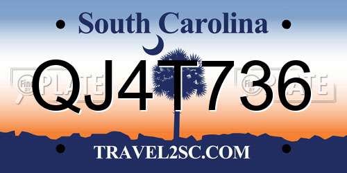 QJ4T736 South Carolina License Plate