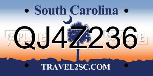 QJ4Z236 South Carolina License Plate