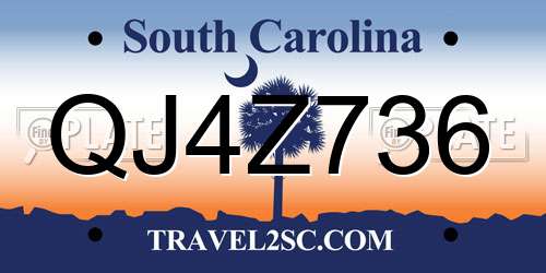 QJ4Z736 South Carolina License Plate
