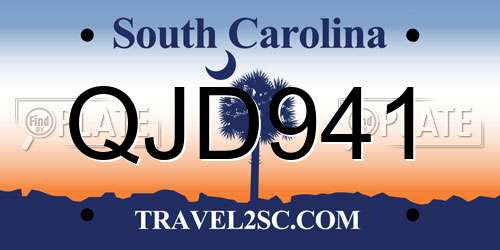 QJD941 South Carolina License Plate