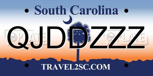 QJDDZZZ South Carolina License Plate