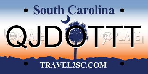 QJDOTTT South Carolina License Plate