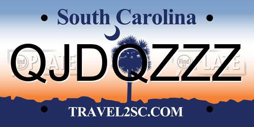 QJDQZZZ South Carolina License Plate