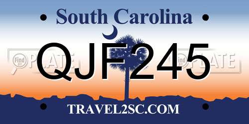 QJF245 South Carolina License Plate