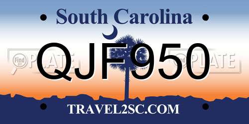 QJF950 South Carolina License Plate