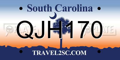 QJH170 South Carolina License Plate