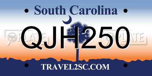 QJH250 South Carolina License Plate