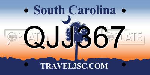 QJJ367 South Carolina License Plate