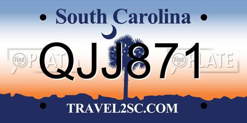 QJJ871 South Carolina License Plate
