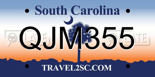 QJM355 South Carolina License Plate