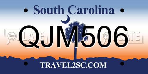 QJM506 South Carolina License Plate