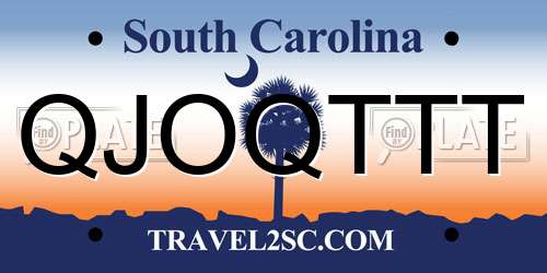 QJOQTTT South Carolina License Plate