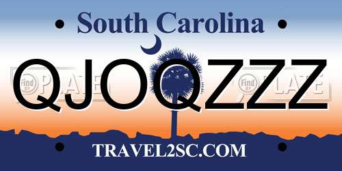 QJOQZZZ South Carolina License Plate