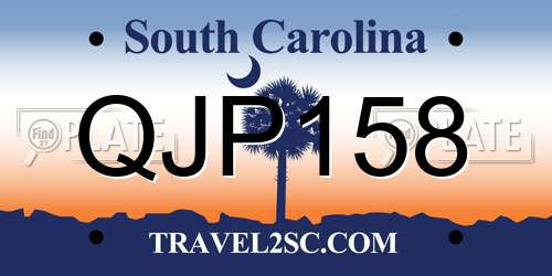 QJP158 South Carolina License Plate