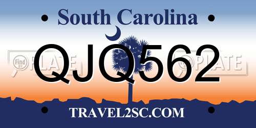 QJQ562 South Carolina License Plate
