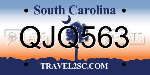 QJQ563 South Carolina License Plate