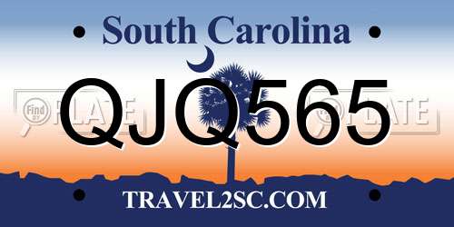 QJQ565 South Carolina License Plate