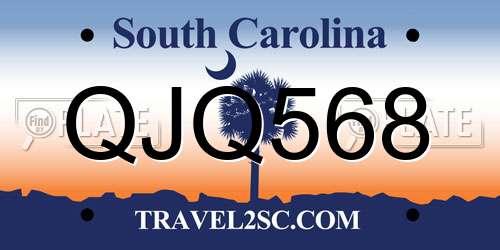 QJQ568 South Carolina License Plate