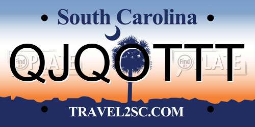 QJQOTTT South Carolina License Plate