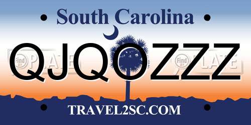 QJQOZZZ South Carolina License Plate