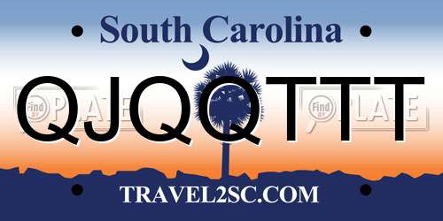 QJQQTTT South Carolina License Plate