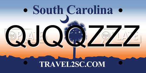 QJQQZZZ South Carolina License Plate