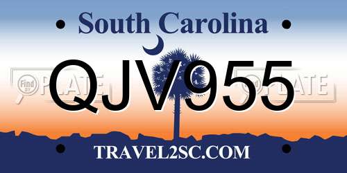 QJV955 South Carolina License Plate