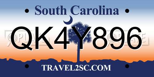 QK4Y896 South Carolina License Plate