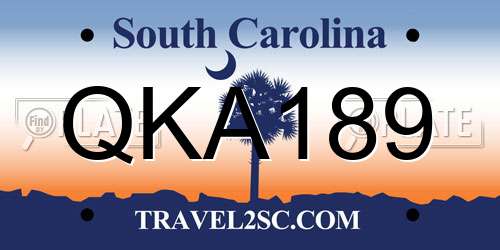 QKA189 South Carolina License Plate