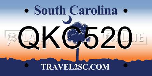 QKC520 South Carolina License Plate